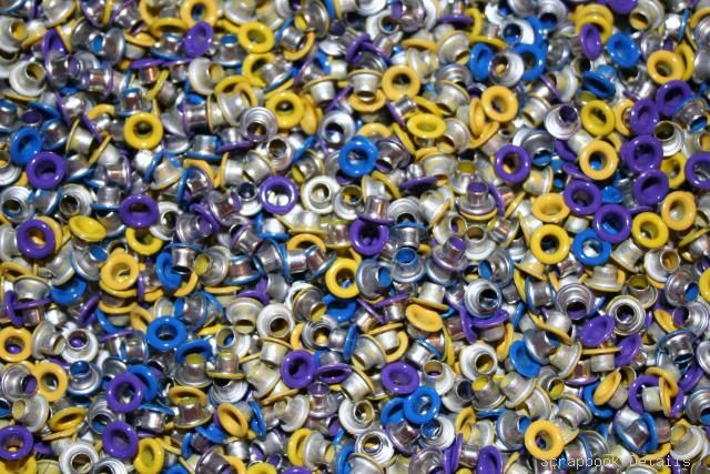 Scrapbook Details Round Eyelets - Brights-round eyelets, brights, scrapbooking, embellishments, crafts, card making