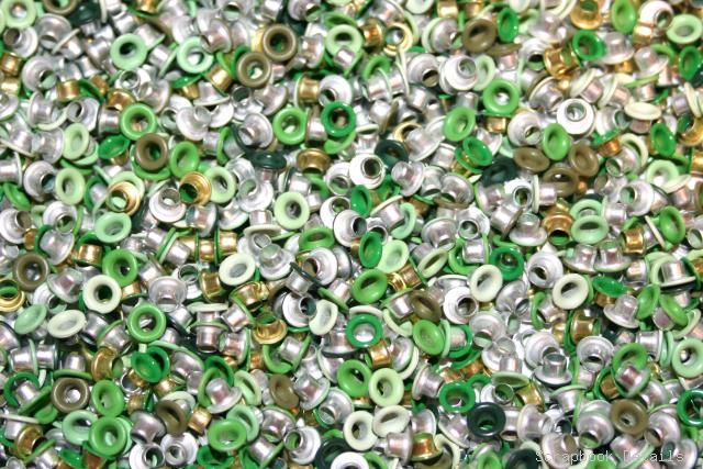 Scrapbook Details Round Eyelets - Greens-round eyelets, greens, scrapbooking, embellishments, crafts, card making