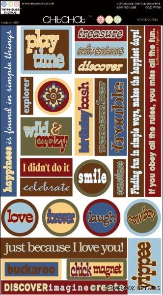 3 Bugs In a Rug Maverick Cardstock Stickers-three bugs in a rug, maverick, cardstock stickers, scrapbooking, embellishments, 3 bugs in a rug