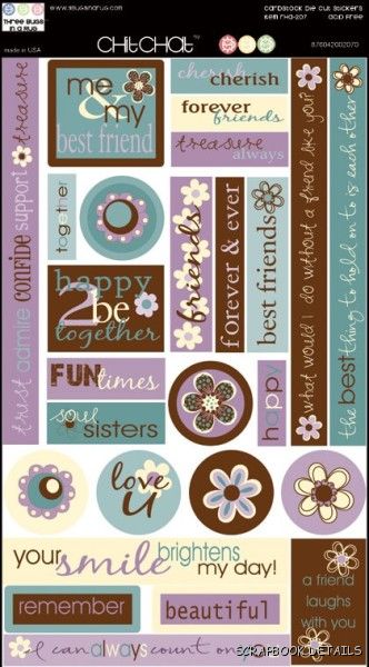 3 Bugs In a Rug Rhapsody Cardstock Stickers-three bugs in a rug, rhapsody, cardstock stickers, scrapbooking, embellishments, 3 bugs in a rug, friends