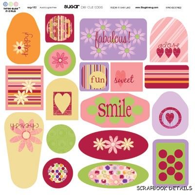 3 Bugs In a Rug Sugar Die Cut Tags-three bugs in a rug, sugar, die cut tags, scrapbooking, embellishments, 3 bugs in a rug, cardstock