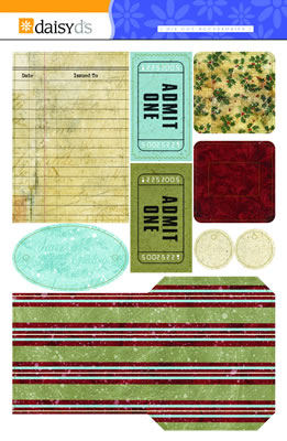 Daisy D's Vintage Christmas Library Pockets Die Cuts-daisy d's, daisy ds, vintage christmas, library pockets, tags, die cut sheet, scrapbooking, embellishments, holiday