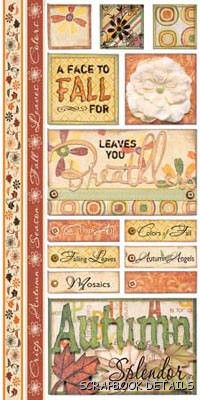 Bo Bunny Autumn Splendor Cardstock Stickers-Bo Bunny, autumn splendor, kids, fall, cardstock stickers, scrapbooking, embellishments