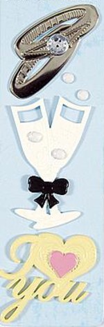 Hot Off The Press Wedding Brad Buddies-Wedding Brad buddies, hot off the press, scrapbooking, embellishments