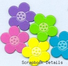 Eyelet Outlet Bright Flower Brads-bright flower brads, spring, summer, scrapbooking, embellishments, shaped brads, eyelet outlet