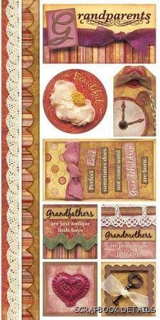 Bo Bunny Grandparent Cardstock Stickers-Bo Bunny, grandparent, kids, family, cardstock stickers, scrapbooking, embellishments