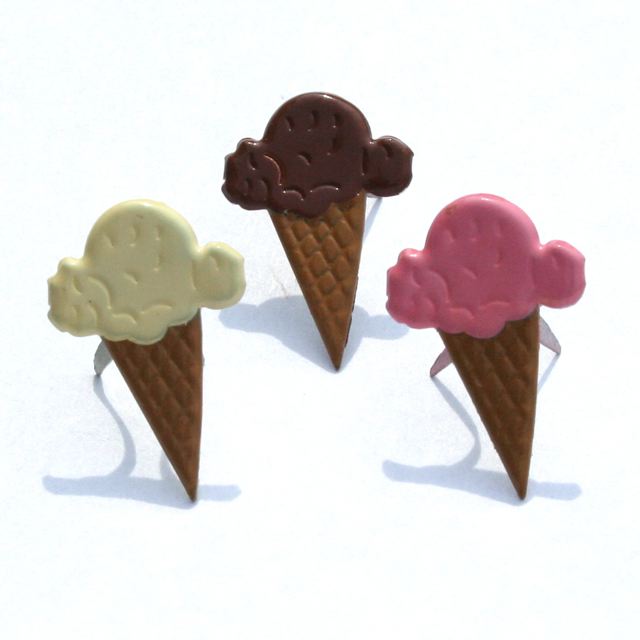 Eyelet Outlet Ice Cream Cone Brads-ice cream cone brads, kids, scrapbooking, embellishments, shaped brads, eyelet outlet
