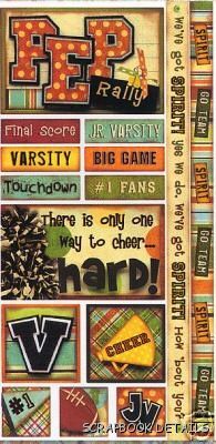 Bo Bunny Pep Rally Cardstock Stickers-Bo Bunny, pep rally, kids, school, cardstock stickers, scrapbooking, embellishments, sports