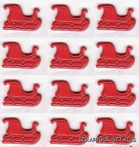 Eyelet Outlet Red Sleigh Brads-Eyelet Outlet red sleigh Brads, scrapbooking, embellishments, christmas, holiday, kids