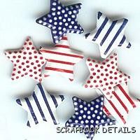 Eyelet Outlet Patriotic Star Brads-eyelet outlet, patriotic star, brads,  Holiday, fourth of july, scrapbooking, embellishments