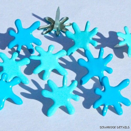 Eyelet Outlet Water Splat Brads-eyelet outlet, water splat, brads, scrapbooking, cardmaking, embellishments, pool, kids, swimming