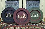 Set of 3 Resin Mini Plates - Faith, Family, Friends
