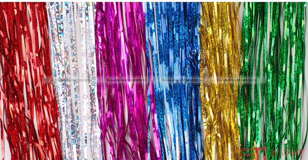 10pcs Metallic Shimmer Curtain Backdrop Tassel Garland Balloon Wedding
