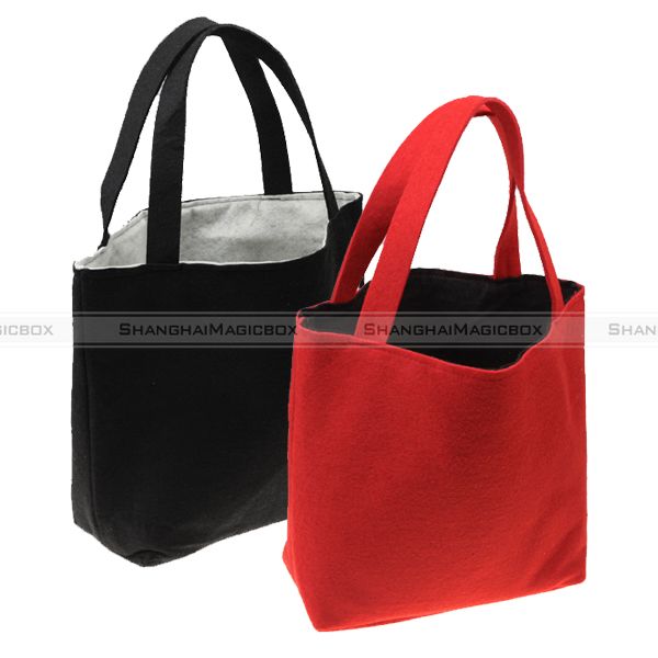 Women-Stylish-Cute-Eco-Bag-Shopping-Tote-Handbag-Felt-Black-Red-New-WBG1014