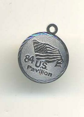 Vintage sterling 1984 US PAVILLION charm DISC