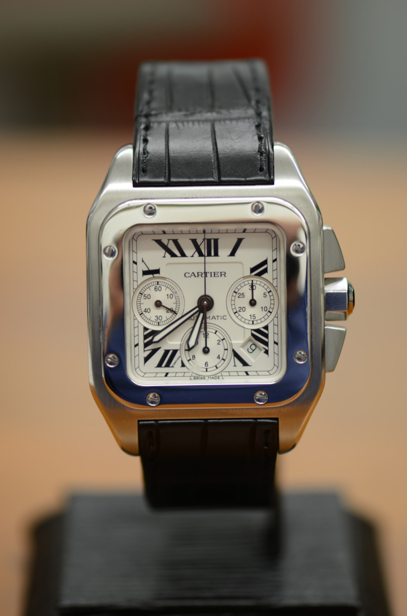 Cartier Santos 100 XL Automatic Chronograph Steel Watch Ref 2740 eBay