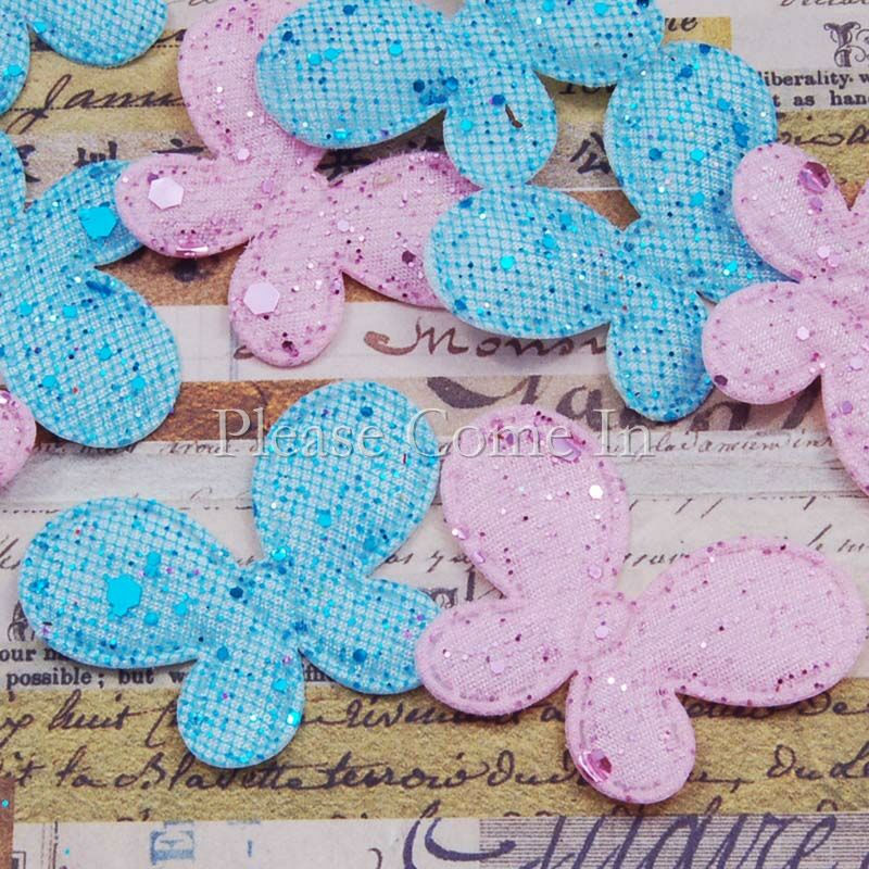 100 Fabric Applique Embellishments for Scrapbooking & Baby Shower - Picture 25 of 27
