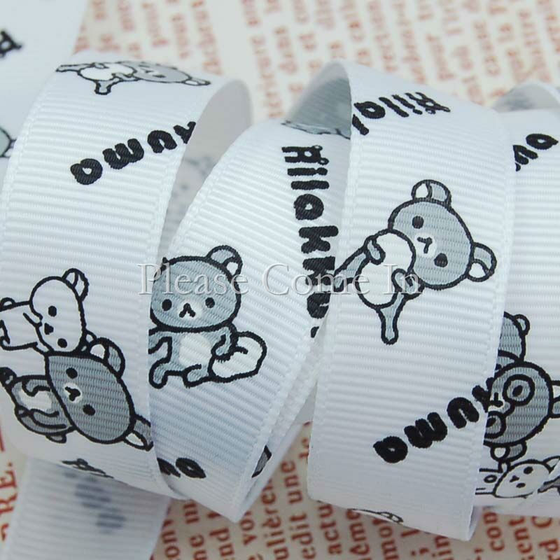 5m-Grosgrain-Ribbon-White-Rilakkuma-Bear-16mm-5-8