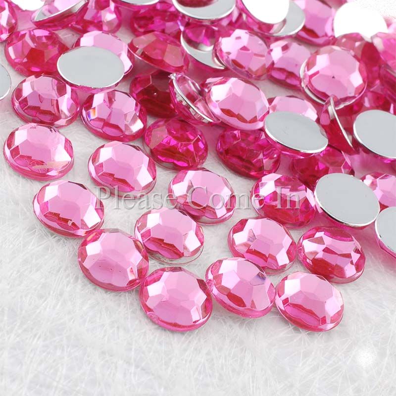 250 to 2,500 7mm Flat Back Round Rhinestones Crystal Gem Scrapbook