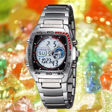 New band men quartz ALARM freeWR STEEL WATCH black W088