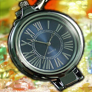 newPocket Watch Chain magnifier BLUE quartz steel WP002
