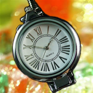 Pocket WatchChain magnifie New quartz steel white WP004