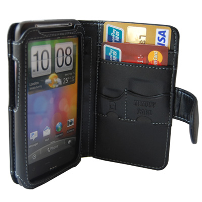 Neu-Leder-Tasche-Book-Style-Etui-Case-Huelle-Fuer-HTC-Desire-HD-G10-Schwarz-Film