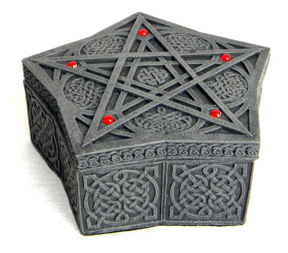 Celtic Pentagram Jewelry Spell Box Trinket Pentacle