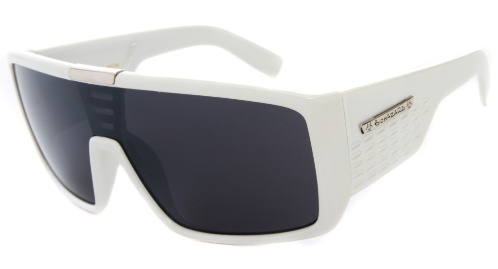 Biohazard Goggle Style Mens Designer Sunglasses with Metal Detail eBay