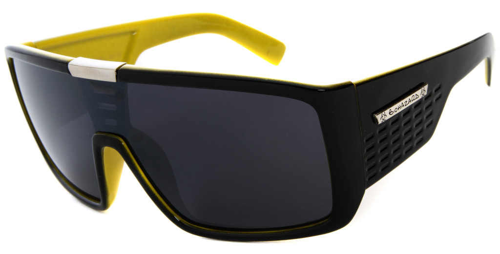 Biohazard Goggle Style Mens Designer Sunglasses with Metal Detail eBay
