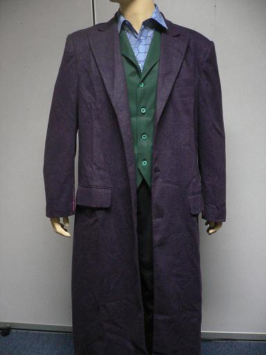 wool Purple Trench Coat JOKER Halloween Costume sz L