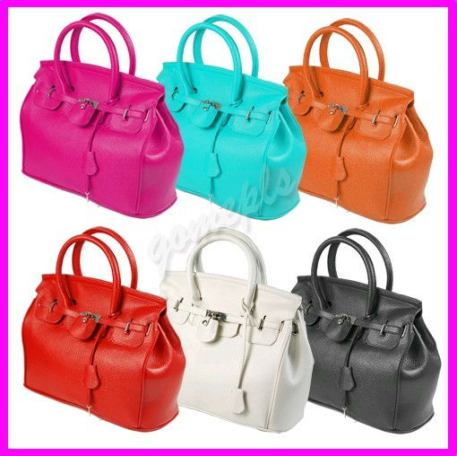 Elegant Style Women Lady Celebrity PU Leather Tote Handbag Lock Shoulder bag