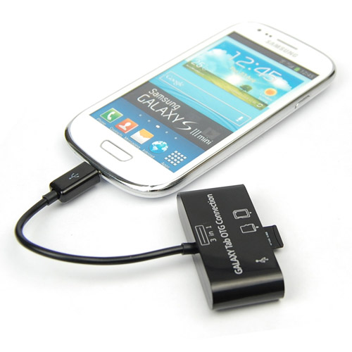 3in1 USB Connection Kit HUB SD MMC TF Card Reader Adapter For OTG