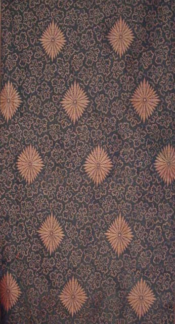 Vintage Brocade Silk Kimono Fabric Black & Pink Mums