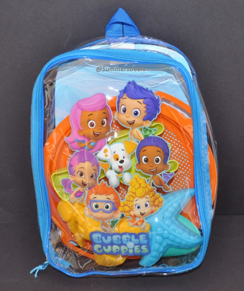 NEW BUBBLE GUPPIES TODDLER BACKPACK 11" WITH SAND TOYS BEACH PARK TOY