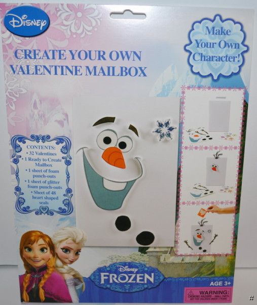 DISNEY FROZEN VALENTINE'S DAY CARDS + OLAF MAILBOX STICKERS SET ANNA