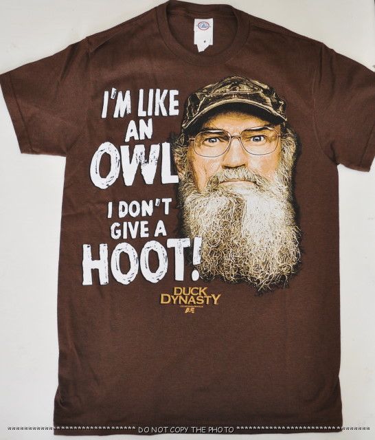 NEW A&E DUCK DYNASTY UNCLE SI OWL T SHIRT ROBERTSON FAMILY COMMANDER