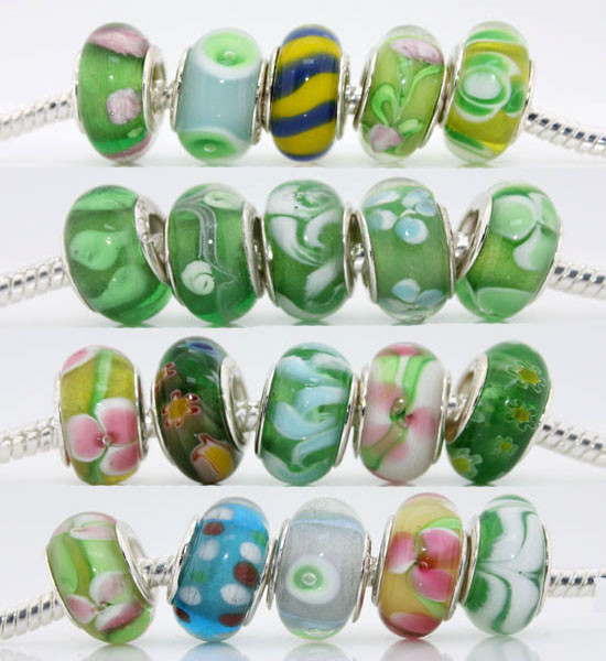 925 sterling silver core glass bead fit pandora Z8