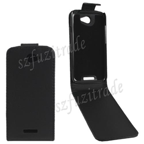 Fuer-HTC-ONE-S-Handy-Leder-Tasche-Huelle-Etui-PU-Schale-Flip-Case-Cover-Schwarz