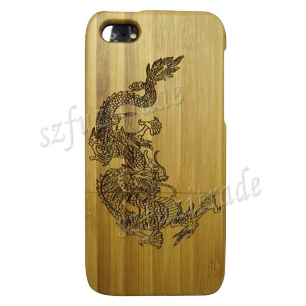 100% Real Natural Wood Wooden Bamboo Carved Hard Case Cover For Apple iPhone 5C - Picture 8 of 8