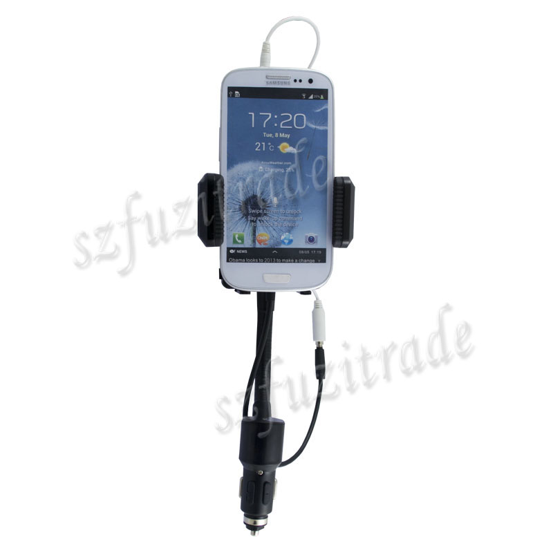 3 5mm FM Transmitter Radio CAR Mount Holder KIT FOR Samsung Galaxy S3