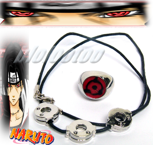 NARUTO Akatsuki Itachi Anime Cosplay Necklace+RingQC154