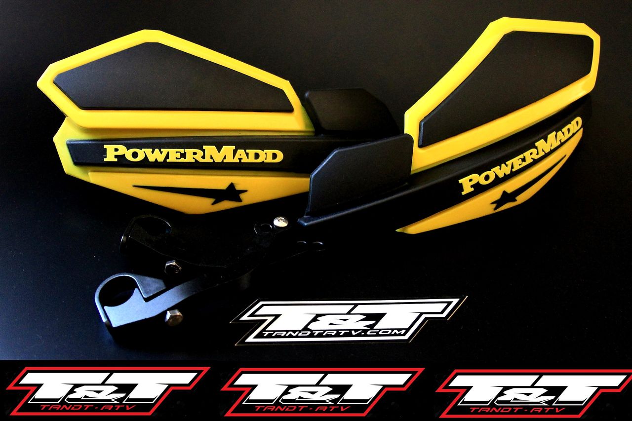 power madd hand guards honda trx 400ex black yellow powermadd handguard