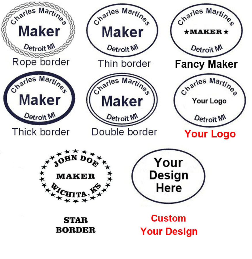 Custom Made Leather Stamp Embosser Seal Wood Heat Branding Iron Maker