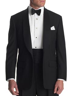 MENS 41 L  BLACK SHAWL  LAPEL TUXEDO JACKET WOOL