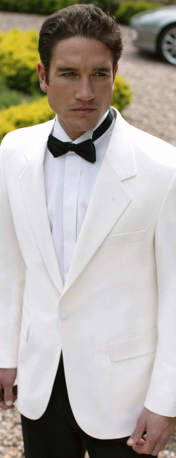 BOYS SIZE 4 WHITE 1 BUTTON DINNER JACKET TUXEDO