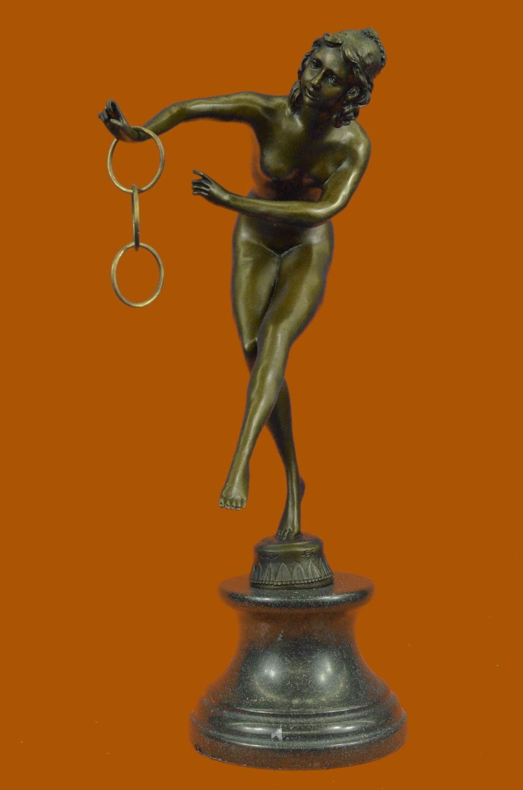 Art-Deco-Girl-With-Ring-Loops-Cl-Jr-Colinet-HG-statue-sculpture-bronze-figurines