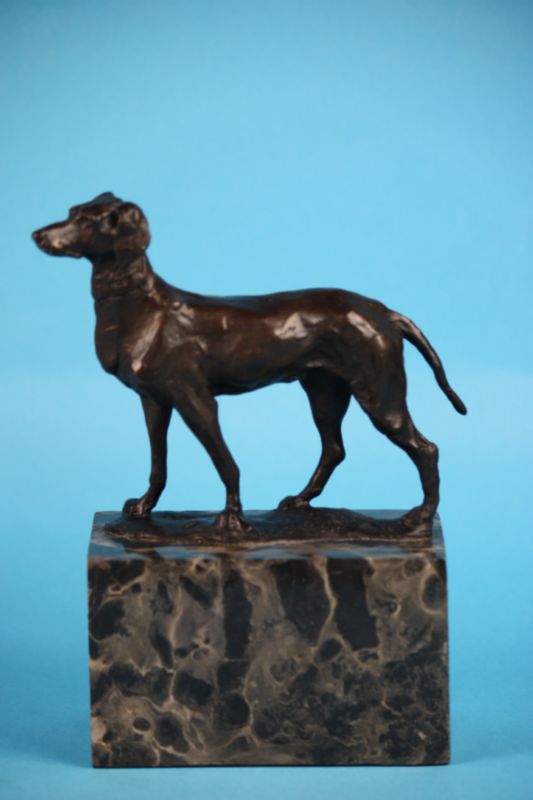 HUNTING DOG LABRADORE RETRIEVER BRONZE MARBLE STATUE NR