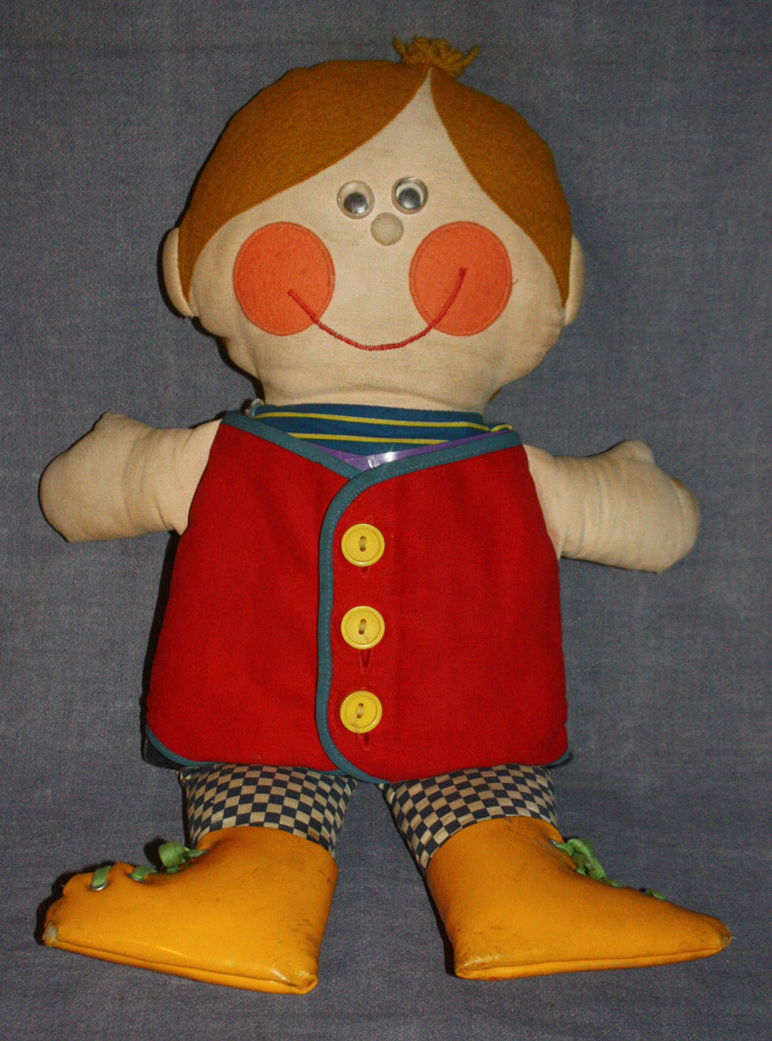 Vintage 1970's DAPPER DAN Learn to Dress Boy Doll Button Snap Buckle