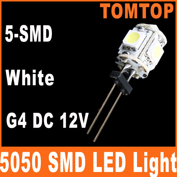 White G4 5 5050 SMD LED Light Car RV Marine Boat Cabinet Camper Lamp Bulb DC 12V